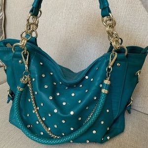 Charming Charlie’s Teal and gold Purse Handbag